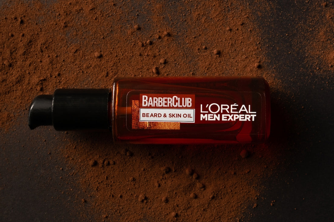 a bottle of l'oreal men expert beard and skin oil