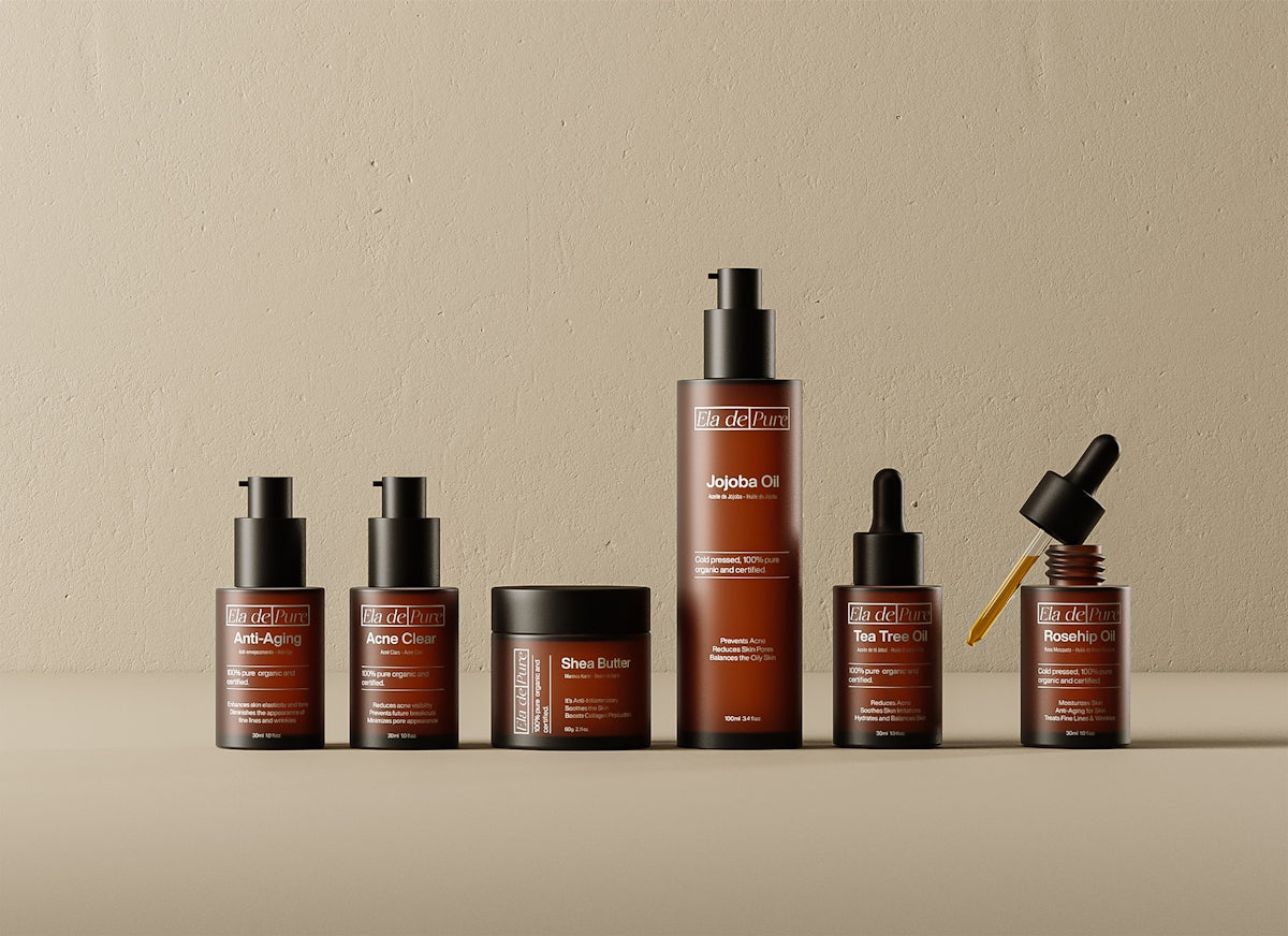 A group of bottles of different types of skin care Image